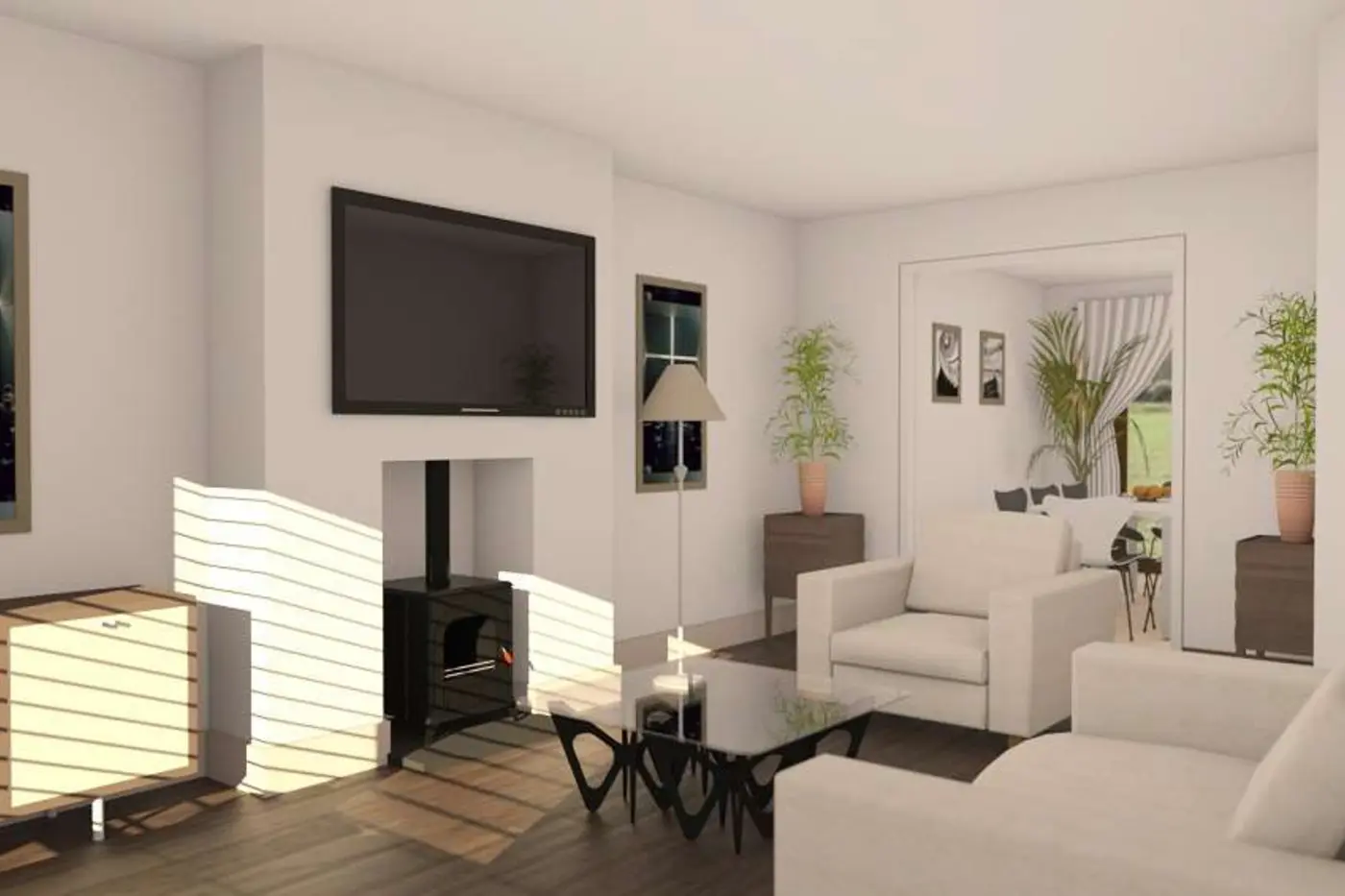 Bright finished living space in an R. McDonald & Sons home